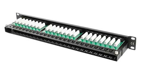 Lanberg čierny / Patch panel / 48 portov / Cat5e / UTP / 1U / 19"