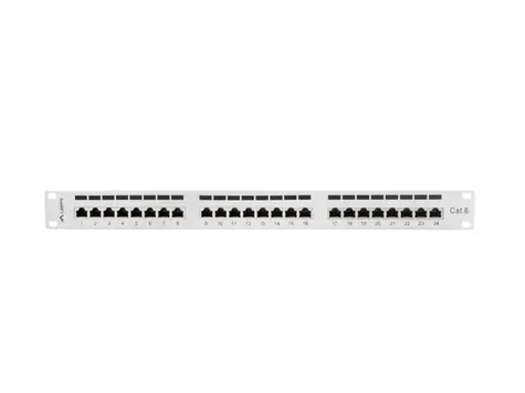Lanberg sivý / Patch panel / 24 portov / RJ-45 / CAT6 / FTP tienený / 1U / 19"