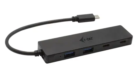 i-TEC USB-C Metal HUB 4 Port / USB hub / 2x USB-C / 2x USB 3.0 / Integrovaný kábel USB-C
