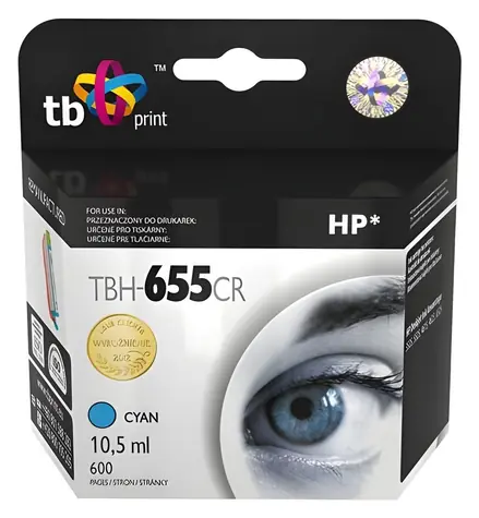 TB kompatibilná kazeta HP 655 cyan / Atramentová kazeta / 600 strán / 10,5 ml