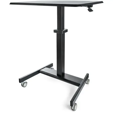 StarTech Mobilný stojan na kolieskach čierna / Pracovná stanica / výškovo nastaviteľná / nosnosť 30 kg / 60x80x110 cm