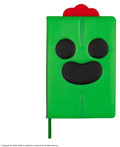 CINEREPLICAS Obal na blok Brawl Stars Spike zelená / Tvrdý / A5 / záložka
