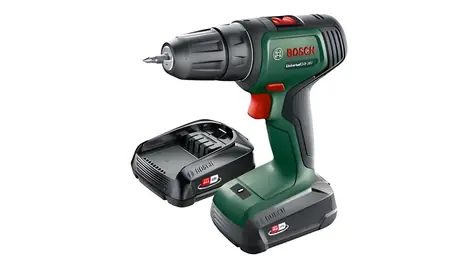 BOSCH UniversalDrill 18V zelená/čierna / Aku vŕtací skrutkovač / 1450 ot/min / 32 Nm / 10mm skľučovadlo / 2x1,5 Ah / kufrík
