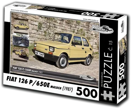RETRO-AUTA Puzzle Fiat 126P, 650E Maluch (1987) / 500 dielikov / 48 × 36 cm