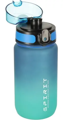 KIK Motivačná fľaša na vodu 600 ml Blue-Green / Fľaša na pitie / S odmerkou / Uzáver s prackou