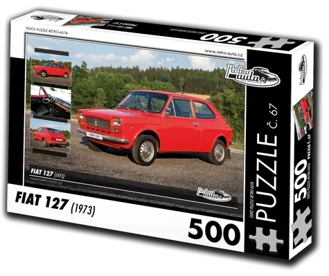 RETRO-AUTA Puzzle č. 67 Fiat 127 (1973) / 500 dielikov / 48 × 36 cm