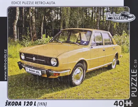 RETRO-AUTA Puzzle č.35 Škoda 120 L (1976) / 40 dielikov / 32 x 24 cm