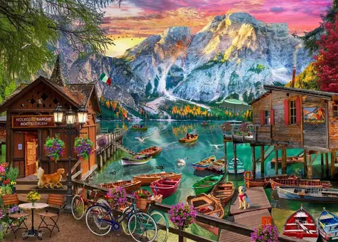 BlueBird Puzzle Jazero Braies, Taliansko / 500 dielikov / od 12 rokov