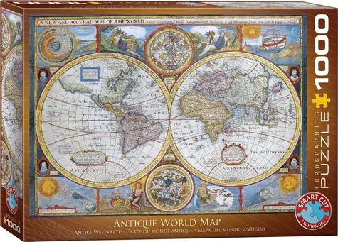 EUROGRAPHICS Puzzle Starodávna mapa sveta / 1000 dielikov
