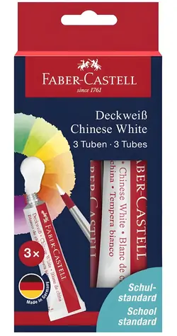 Faber-Castell Temperové farby Connector 3x7,5 ml čínska biela / Krycia maľba