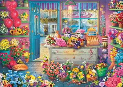Schmidt Puzzle Farebné kvetinárstvo / 1000 dielikov / od 12 rokov