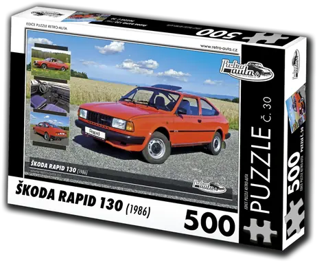 RETRO-AUTA Puzzle č. 30 Škoda Rapid 130 (1986) / 500 dielikov / 48 × 36 cm