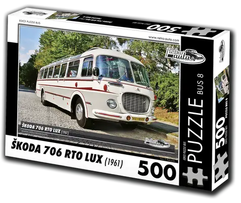 RETRO-AUTA Puzzle BUS č.8 Škoda 706 RTO LUX (1961) / 500 dielikov / 48 × 36 cm