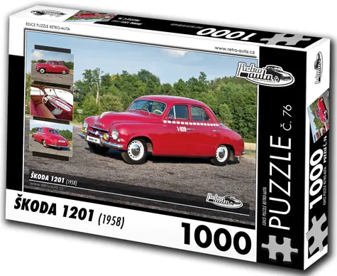 RETRO-AUTA Puzzle č. 76 Škoda 1201 (1958) / 1000 dielikov / 66 × 47 cm