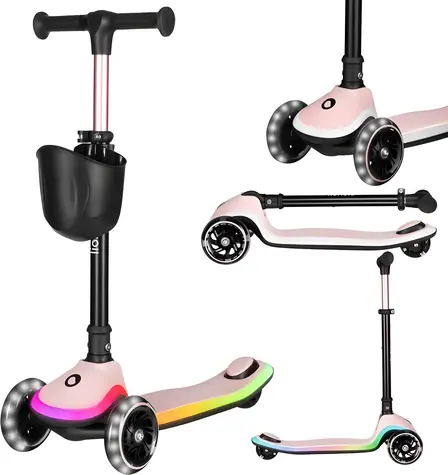 Lionelo Kolobežka Mey Pink Rose / Balančné / LED kolesá / výška riadidiel 64-79 cm / nosnosť 50 kg