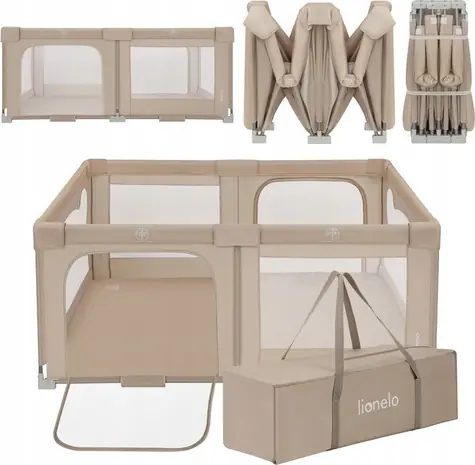 Lionelo Detská ohrádka Florence Easy Fold Beige Sand / 150 x 180 cm / 0-48 mesiacov / skladacia