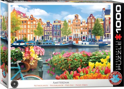 EUROGRAPHICS Puzzle Amsterdam, Holandsko / 1000 dielikov / 68 × 48 cm