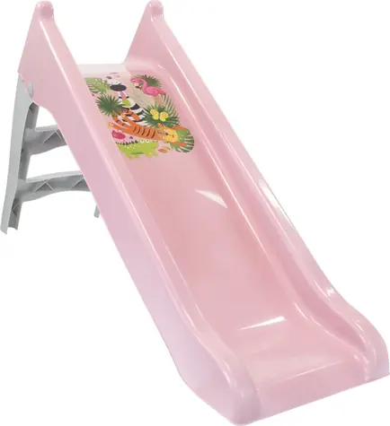 MOCHTOYS Šmykľavka 140 cm pastelovo ružová / Protišmykové schodíky / Odolný plast