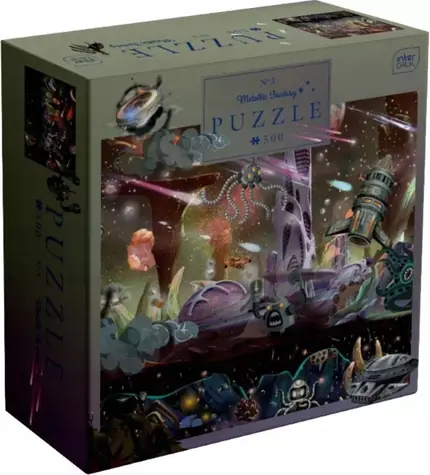 INTERDRUK Puzzle Mettalic Fantasy: Výprava do vesmíru / 500 dielikov / rozmer 47 × 33 cm