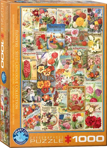 EUROGRAPHICS Puzzle Katalóg semienok: Kvety / 1000 dielikov / 48 x 68 cm