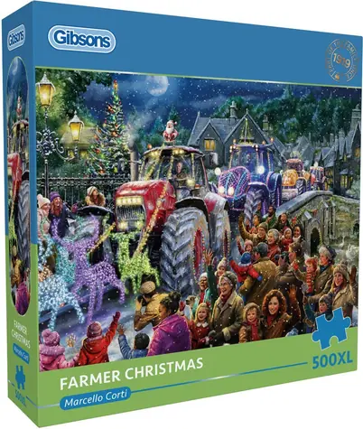 GIBSONS Puzzle Farmárske Vianoce XL / 500 dielikov / 68 x 49 cm