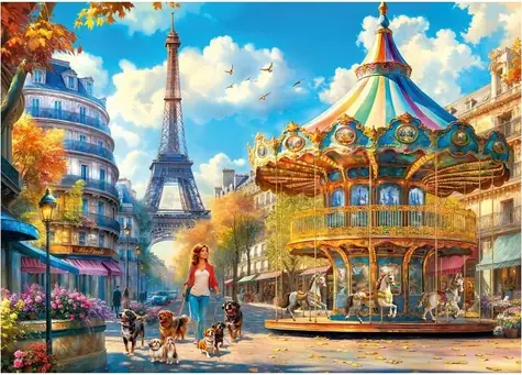 Cherry PAZZI Puzzle Deň v Paríži / 500 dielikov / 50 x 34,5 cm