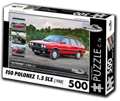 RETRO-AUTA Puzzle č. 74 FSO Polonez 1.5 SLX (1988) / 500 dielikov / 48 × 36 cm