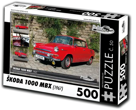 RETRO-AUTA Puzzle č. 50 Škoda 1000 MBX (1967) / 500 dielikov / 48 × 36 cm