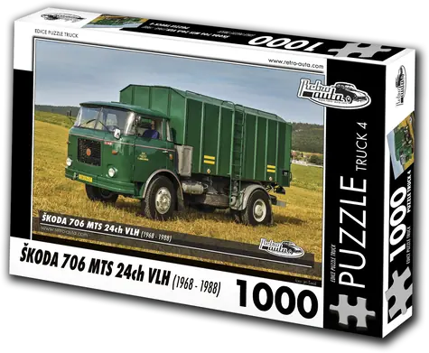 RETRO-AUTA Puzzle TRUCK č.4 Škoda 706 MTS 24ch VLH (1968-1988) / 1000 dielikov / 66 × 47 cm