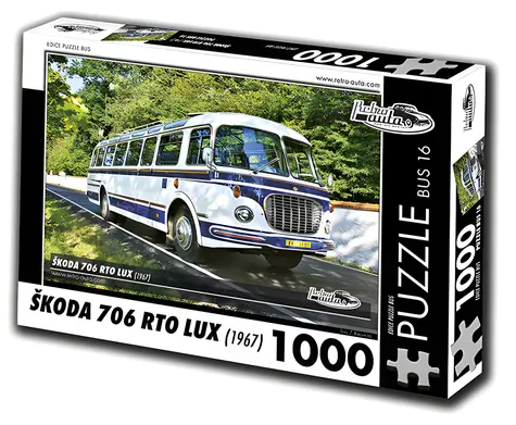 RETRO-AUTA Puzzle BUS č.16 Škoda 706 RTO LUX (1967) / 1000 dielikov