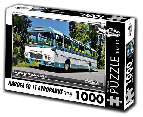 RETRO-AUTA Puzzle BUS č.13 Karosa ŠD 11 Európabus (1968) / 1000 dielikov