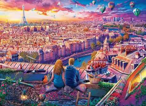 EUROGRAPHICS Puzzle Strechy Paríža / 1000 dielikov / 68 × 48 cm