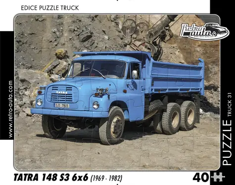 RETRO-AUTA Puzzle TRUCK č.31 Tatra 148 S3 6x6 (1969-1982) / 40 dielikov / 32 x 24 cm