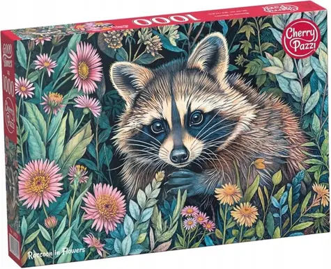 Cherry PAZZI Puzzle Mýval v kvetoch / 1000 dielikov / 70 x 50 cm