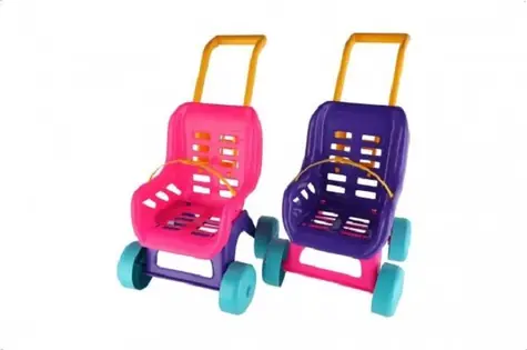 TEDDIES Kočík pre bábiky Buggy Sport ružovo-fialový / 49 x 40 x 25 cm