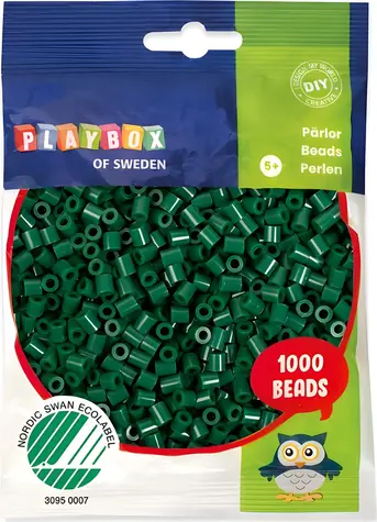PLAYBOX Zažehľovacie korálky tmavo zelené / 1000 ks