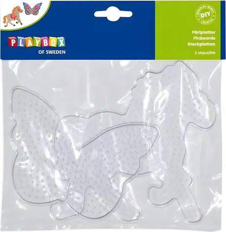 PLAYBOX Podložky pre zažehľovacie korálky Motýľ a kôň / Podložka / 2 ks / 9-14,5x13-14 cm