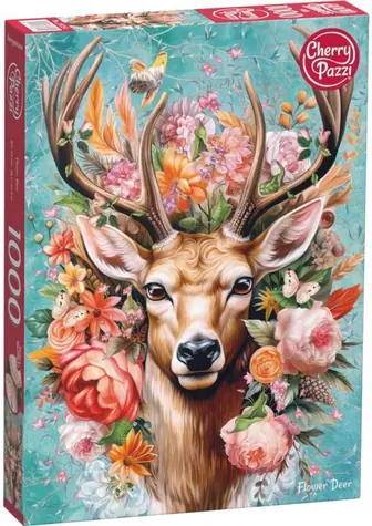 Cherry PAZZI Puzzle Jeleň v kvetoch / 1000 dielikov / 50 x 70 cm