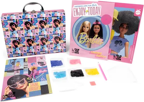 Diamantové maľovanie Barbie / Kreatívna sada / Diamantová mozaika / 3x obrázok 26x18 cm