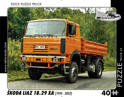 RETRO-AUTA Puzzle TRUCK č.23 ŠKODA Liaz 18.29 XA (1994-2002) / 40 dielikov / 32 x 24 cm