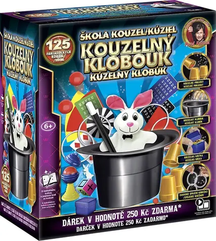 SPARKYS Kúzelnícka súprava Škola kúziel: Kúzelný klobúk / 125 kúzelníckych trikov