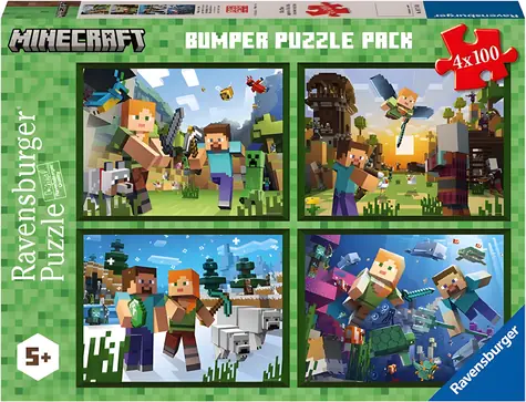 Ravensburger Puzzle Minecraft / 4x100 dielikov / 36 x 26 cm