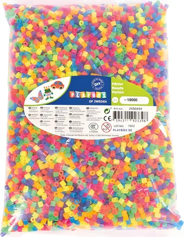 PLAYBOX Zažehľovacie korálky neónové vo vedre / 10000 ks / O 5 mm