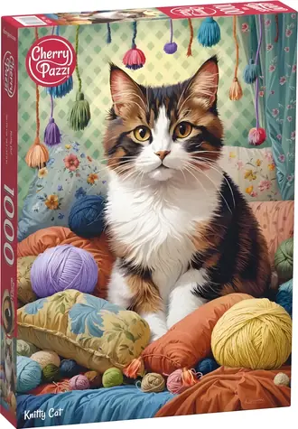 Cherry PAZZI Puzzle Mačka v priadze / 1000 dielikov / 50 × 70 cm