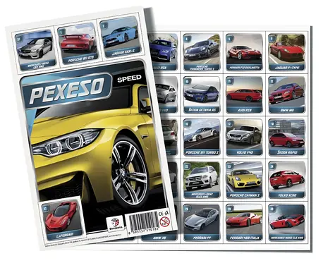 TEDDIES Pexeso AUTO Speed / 32 dvojíc / karty 43 × 43 mm