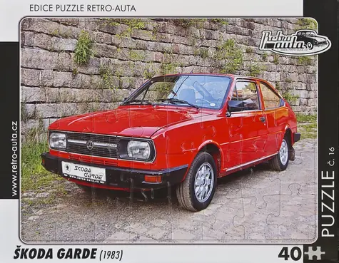 RETRO-AUTA Puzzle č.16 ŠKODA GARDE (1983) / 40 dielikov / 32 x 24 cm