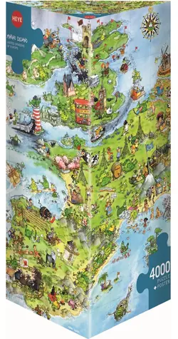 HEYE Puzzle Draci - Mapa Európy / 4000 dielikov / 136 x 96 cm