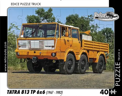 RETRO-AUTA Puzzle TRUCK č.6 Tatra 813 TP 6x6 (1967-1982) / 40 dielikov / 32 × 24 cm