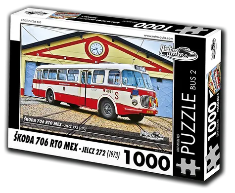 RETRO-AUTA Puzzle BUS č.2 Škoda 706 RTO MEX (1973) / 1000 dielikov / 66 × 47 cm