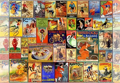 GRAFIKA Puzzle Vintage plagáty s kolesami / 1000 dielikov / 69 × 47,8 cm
